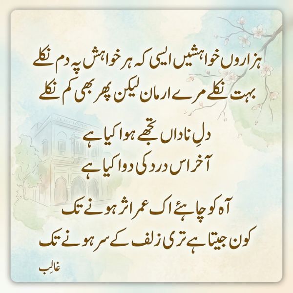 Ghalib Poetry in Urdu