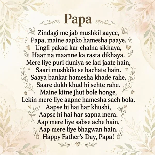 Papa Ke Liye Shayari